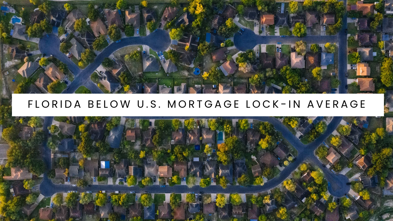 FLORIDA'S MORTGAGE RATE LOCK-IN HITS 82% Below the 88% U.S. average as accessible home equity reaches a record $13.2 trillion nationwide. Source: First American Data & Analytics | Q2 2026